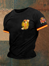 T-shirt à manches courtes imprimé drapeau espagnol armée espagnole pour homme